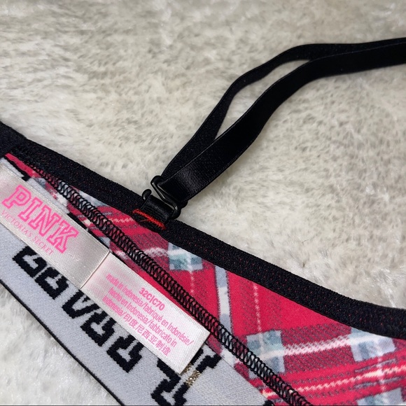 Pink Christmas Matching Bra and Thong Set - Picture 5 of 11